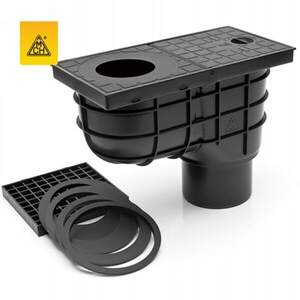 Дощоприймач пластиковий, вертикальне відведення DN110, стандарт H-235 мм Дощоприймач пластиковий, вертикальне відведення DN110, стандарт H-235 мм