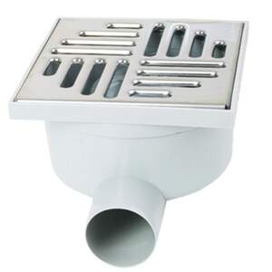 Трап 150*150 мм, горизонтальний стік 50 мм, решітка нержавіюча, гідрозатвор, арт. 02163 Трап 150*150 мм, горизонтальний стік 50 мм, решітка нержавіюча, гідрозатвор, арт. 02163